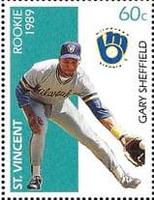 1989 St. Vincent Rookie Postage Stamps #NNO Gary Sheffield Front