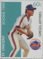 1989 St. Vincent Rookie Postage Stamps #NNO Gregg Jefferies Front