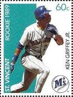 1989 St. Vincent Rookie Postage Stamps #NNO Ken Griffey Jr. Front