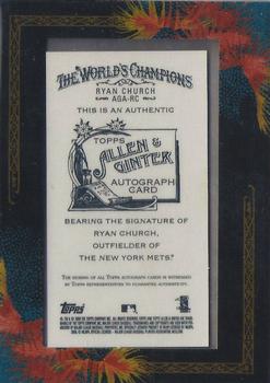 2009 Topps Allen & Ginter - Autographs #AGA-RC Ryan Church Back