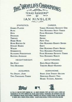 2009 Topps Allen & Ginter - Code #67 Ian Kinsler Back