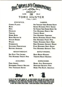 2009 Topps Allen & Ginter - Code #230 Torii Hunter Back