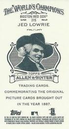 2009 Topps Allen & Ginter - Mini A & G Back #215 Jed Lowrie Back