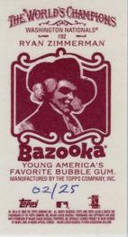 2009 Topps Allen & Ginter - Mini Bazooka #192 Ryan Zimmerman Back