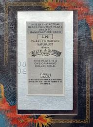 2009 Topps Allen & Ginter - Mini Framed Printing Plates Black #116 Charles Darwin Back