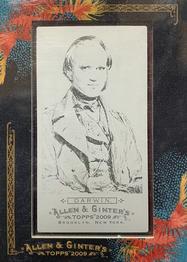 2009 Topps Allen & Ginter - Mini Framed Printing Plates Black #116 Charles Darwin Front