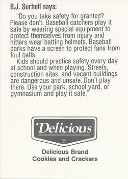 1991 Milwaukee Brewers Police - Sheboygan PD and McDonald's Resturants Of Sheboygan #NNO B.J. Surhoff Back