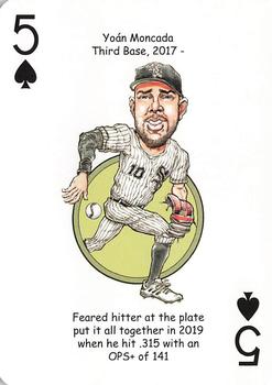 2020 Hero Decks Chicago White Sox South Side Edition Baseball Heroes Playing Cards #5♠ Yoan Moncada Front