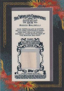 2009 Topps Allen & Ginter - Relics #AGR-RB Rocco Baldelli Back