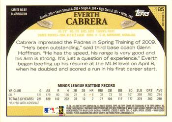 2009 Topps Chrome - Refractors #185 Everth Cabrera Back
