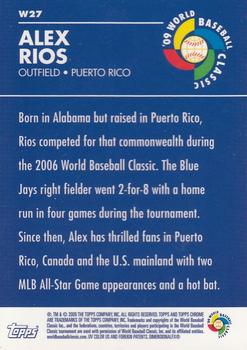 2009 Topps Chrome - World Baseball Classic #W27 Alex Rios Back