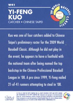 2009 Topps Chrome - World Baseball Classic #W41 Yi-Feng Kuo Back