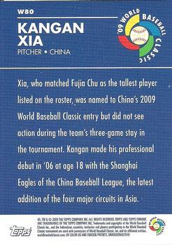 2009 Topps Chrome - World Baseball Classic #W80 Kangan Xia Back
