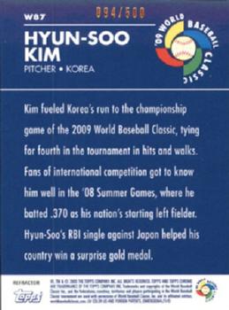 2009 Topps Chrome - World Baseball Classic #W87 Hyun-Soo Kim Back