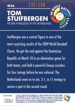 2009 Topps Chrome - World Baseball Classic Blue Refractors #W36 Tom Stuifbergen Back