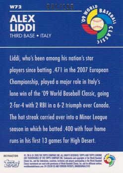 2009 Topps Chrome - World Baseball Classic Blue Refractors #W72 Alex Liddi Back