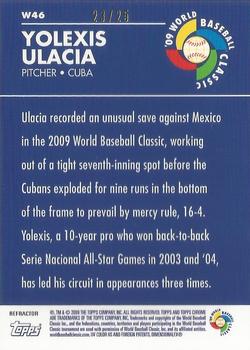 2009 Topps Chrome - World Baseball Classic Red Refractors #W46 Yolexis Ulacia Back