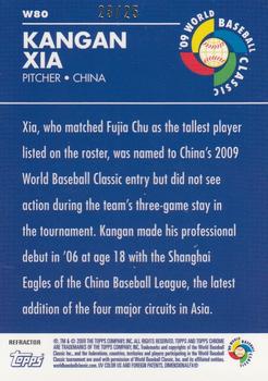 2009 Topps Chrome - World Baseball Classic Red Refractors #W80 Kangan Xia Back