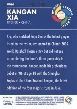 2009 Topps Chrome - World Baseball Classic Refractors #W80 Kangan Xia Back