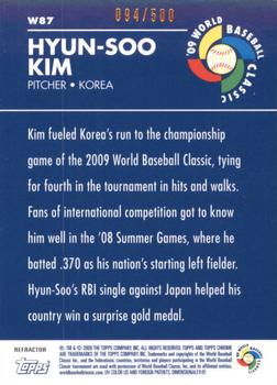 2009 Topps Chrome - World Baseball Classic Refractors #W87 Hyun-Soo Kim Back