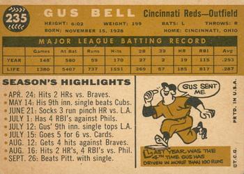 2009 Topps Heritage - 50th Anniversary Buybacks #235 Gus Bell Back
