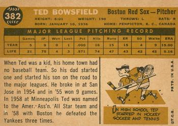 2009 Topps Heritage - 50th Anniversary Buybacks #382 Ted Bowsfield Back