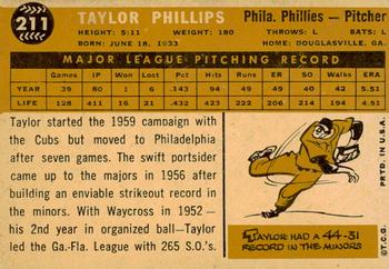 2009 Topps Heritage - 50th Anniversary Buybacks #211 Taylor Phillips Back