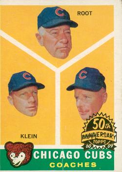 2009 Topps Heritage - 50th Anniversary Buybacks #457 Chicago Cubs Coaches (Charlie Root / Lou Klein / Elvin Tappe) Front