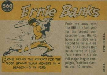 2009 Topps Heritage - 50th Anniversary Buybacks #560 Ernie Banks Back