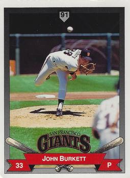 1991 PG&E San Francisco Giants #3 John Burkett Front