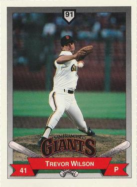 1991 PG&E San Francisco Giants #9 Trevor Wilson Front