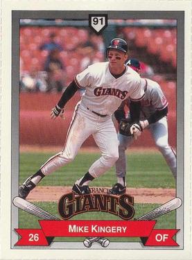 1991 PG&E San Francisco Giants #16 Mike Kingery Front