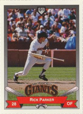 1991 PG&E San Francisco Giants #26 Rick Parker Front