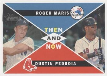 2009 Topps Heritage - Then and Now High Number #TN-1 Roger Maris / Dustin Pedroia Front