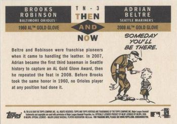 2009 Topps Heritage - Then and Now High Number #TN-3 Brooks Robinson / Adrian Beltre Back