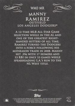2009 Topps Heritage - Mayo (Walmart) #WME-MR Manny Ramirez Back