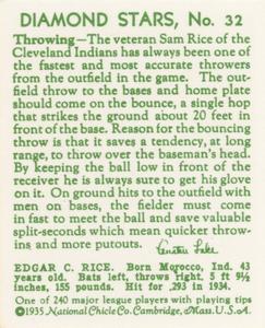 1976 TCMA Goudey Reprints #32 Sam Rice Back