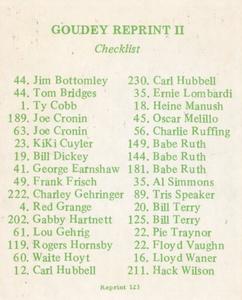 1976 TCMA Goudey Reprints #NNO Paul Waner / Guy Bush / Waite Hoyt / Lloyd Waner Back