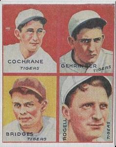 1976 TCMA Goudey Reprints #NNO Mickey Cochrane / Charlie Gehringer / Tommy Bridges / Billy Rogell Front