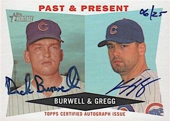 2009 Topps Heritage - Real One Autographs Dual #RODA-BG Dick Burwell / Kevin Gregg Front