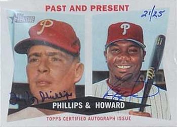2009 Topps Heritage - Real One Autographs Dual #RODA-PH Taylor Phillips / Ryan Howard Front