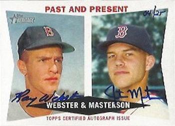 2009 Topps Heritage - Real One Autographs Dual #RODA-WM Ray Webster / Justin Masterson Front