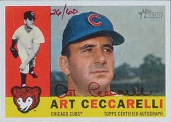 2009 Topps Heritage - Real One Autographs Red Ink #AC Art Ceccarelli Front