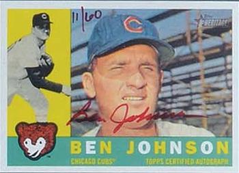 2009 Topps Heritage - Real One Autographs Red Ink #BJ Ben Johnson Front