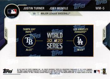 2020 Topps Now World Series Matchup - Gold #WM-5 Justin Turner / Joey Wendle Back