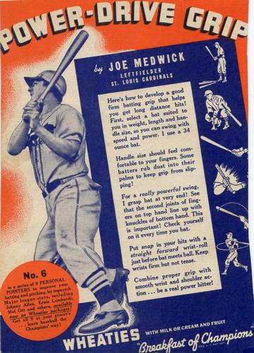 1939 Wheaties Series 12 #6 Joe Medwick Front