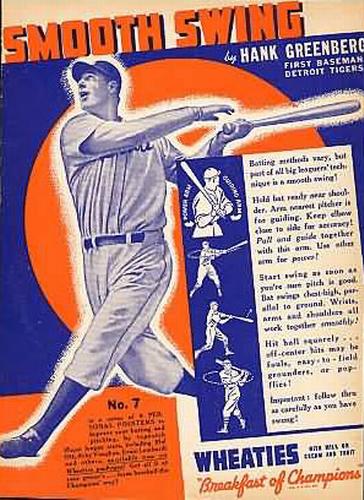 1939 Wheaties Series 12 #7 Hank Greenberg Front