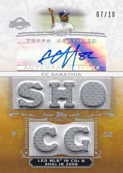 2009 Topps Sterling - Career Chronicles Relic Five Autographs #5SCA-37 CC Sabathia Front