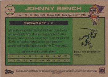 2020 Topps x Super 70s Sports #17 Johnny Bench Back