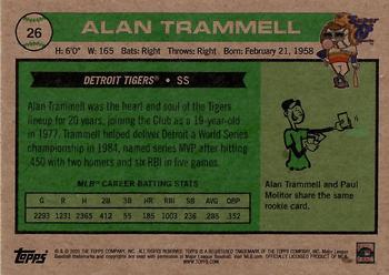 2020 Topps x Super 70s Sports #26 Alan Trammell Back